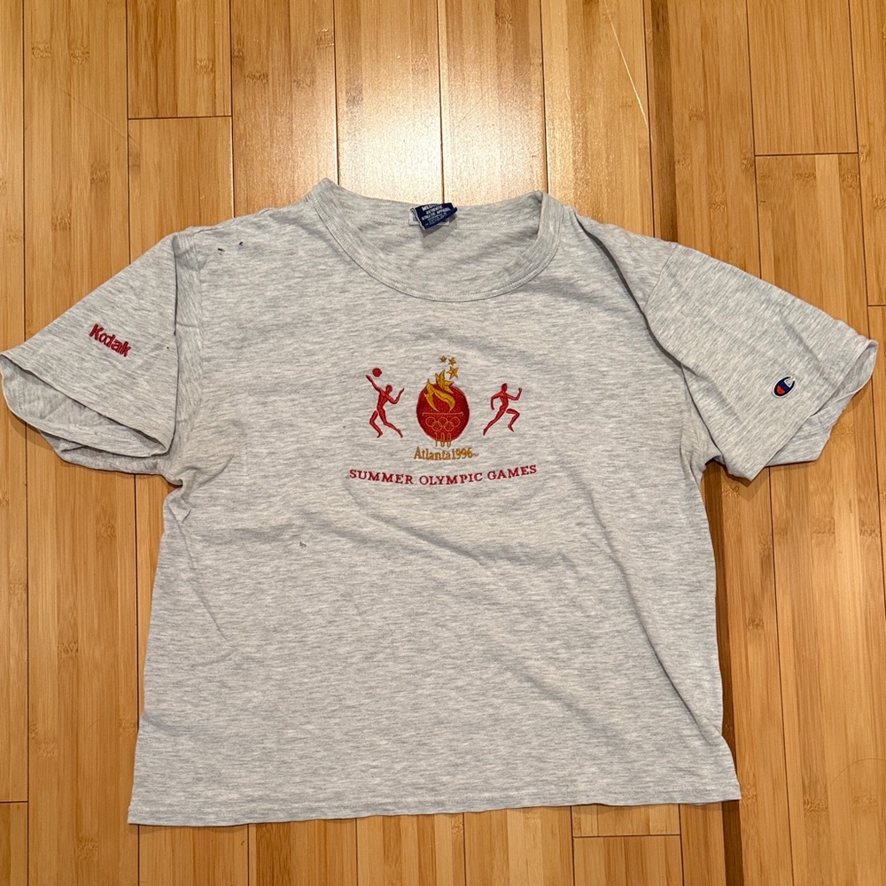 Vintage 1996 Atlanta Olympics Kodak Embroidered Tee Distressed Champion rare